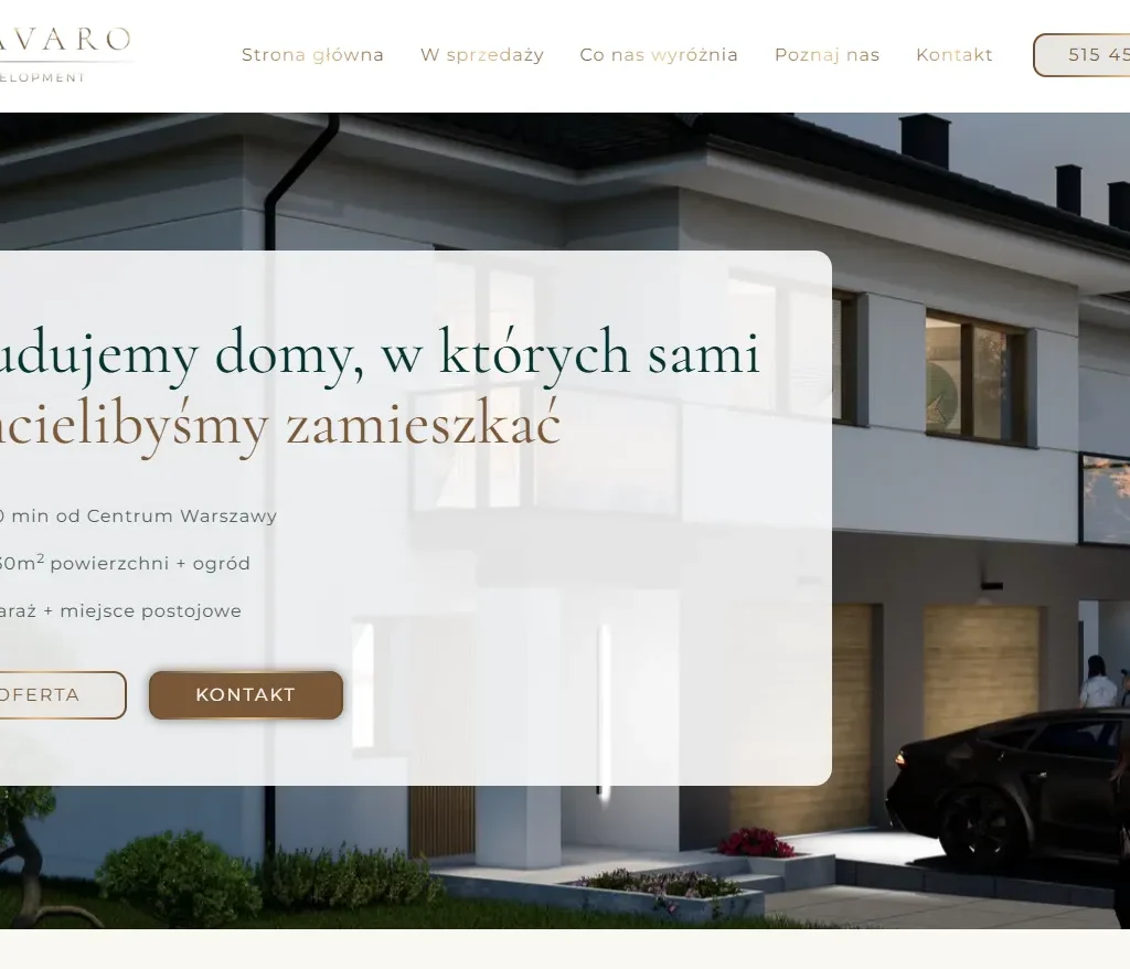 Strona internetowa dla dewelopera, nieruchomości